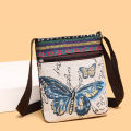 Women Small Canvas Embroidered Phone Shoulder Bag Retro Ethnic Style Travel Outdoor Messenger Crossbody Bag. 