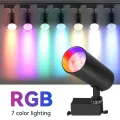 RGB Track Light LED Color Set Stage Lighting Fixture Flicker Rail Ceiling Spot Led Disco Lights Decoration Bedroom Track Lamp. 