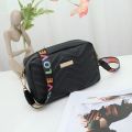 Rilibegan Embroidered Camera Bag PU Material Casual Small Square Bag Versatile Single Shoulder Bag Printed Shoulder Strap. 
