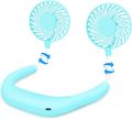 Portable Neck Fan 2500 mAh Rechargeable USB Hands-Free Mini Face Cooling Personal Double Headed Rotatable Small Fan for Working Office Reading Traveling Outdoor Sport. 