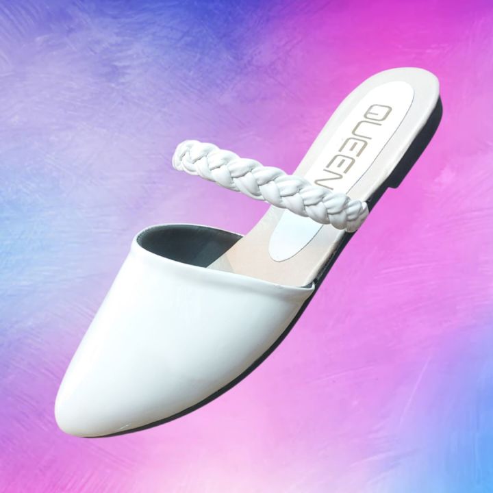 Choiceit courtshoes for Womens Ladies flat Black white half court shoes casual party latest arrival new designs trending footwears