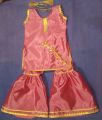 2pc sharara gharara golden gotta work on baby pink silk cute girl dress. 
