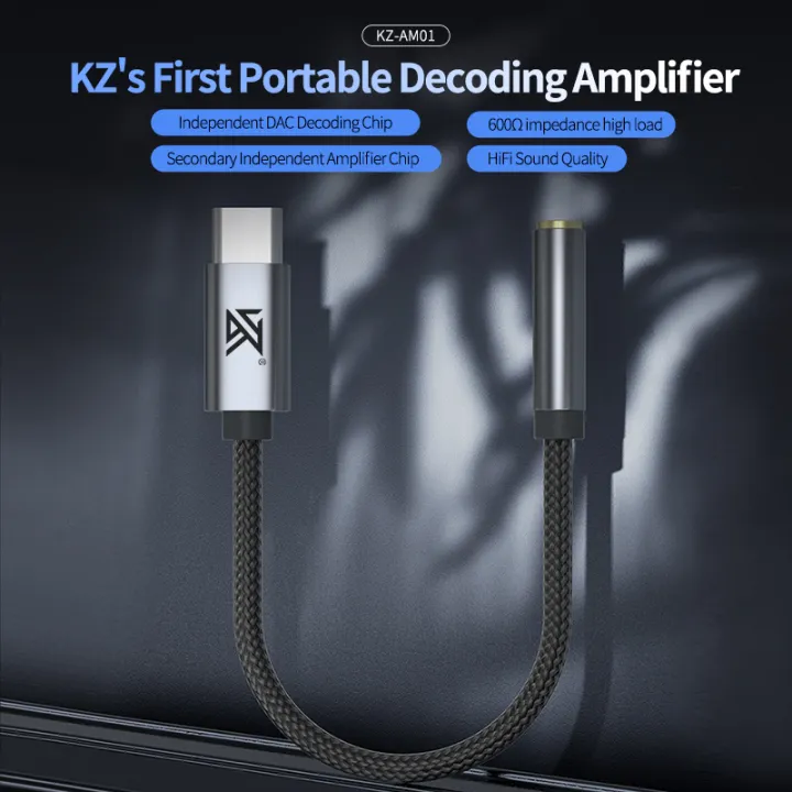 KZ%20AM01%20Hi-Fi%20DAC%20Audio%20Adapter%20Type-C%20to%203.5mm%20Dual%20Chip%20IC%20Amplifier%2032bit/384kHz%20Earphone%20Cable%20-%20Image%203