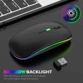 Bluetooth Wireless Mouse RGB Rechargeable Wireless Computer Mause LED Backlit Ergonomic Gaming Mouse for Laptop PC 1600 DPI. 