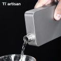 Tiartisan 400ML Titanium Hip Flask Whiskey Wine Pot Outdoor Camping Ultralight Leakproof Wine Bottle With Funnel.