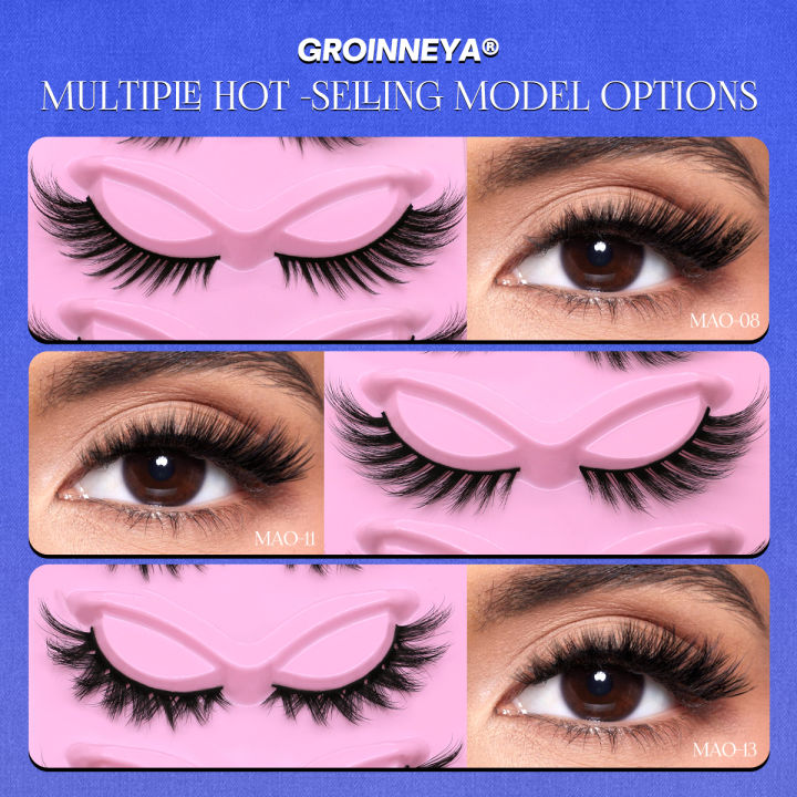 GROINNEYA%20Cat%20Eye%20Lashes%20Mink%20Eyelashes%203D%20Curl%20Winged%20Natural%20Realistic%20Messy%20End%20Eye%20Elongated%20False%20Eyelashes%20Soft%20Fake%20Lashe%20-%20Image%204