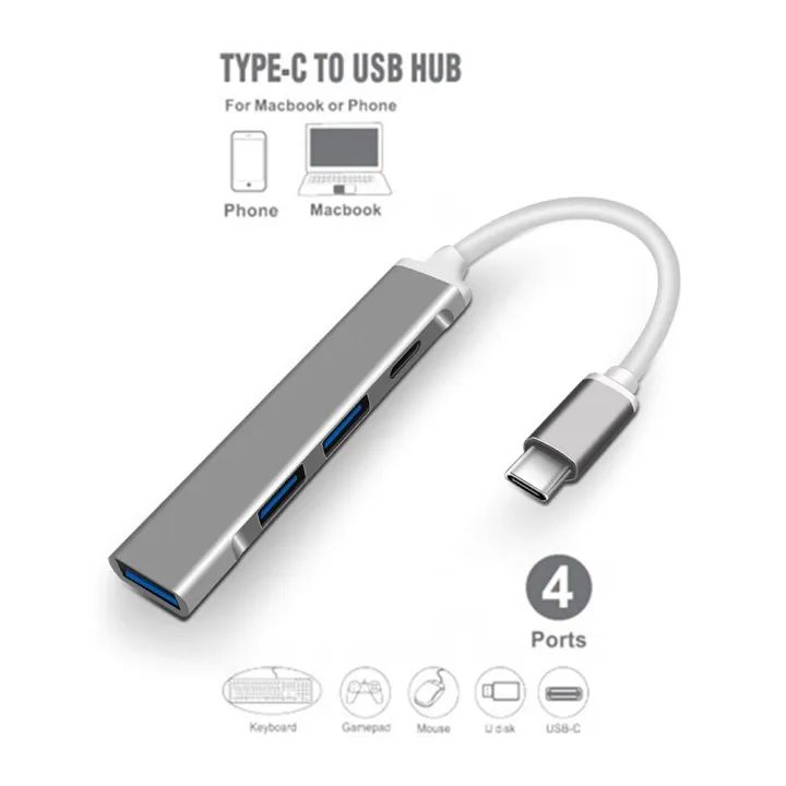 10W%204%20in%201%20Type-C%20HUB%20USB%203.0%202.0%20Multi%204%20Ports%20Multifuntional%20Splitter%20Type%20C%20Adapter%20OTG%20for%20Computer%20Mobile%20Phone%20Accessories%20-%20Image%202