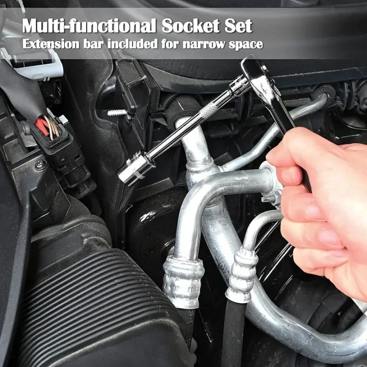 46pc%20Drive%20Socket%20Set%201/4%20inch%20Ratchet%20Wrench%20Set%20Mechanic%20Tool%20Kits%20for%20Auto%20Repair%20Hous%20with%20Sockets%20Metric%20Hex%20Bit%20Socket%20Set%20-%20Image%204
