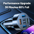 66W Dual PD 6-port Universal Super Fast Charging Conversion Plug Multi-function Mobile Phone Car Charger 4USB Car Charger. 