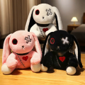 Spooky Gothic Bunny Stuffed Crazy Rabbit Plush Toys, Spooky Gothic Bunny Stuffed Animal Cute Horror Dreadful Bunny Doll, For Hal. 