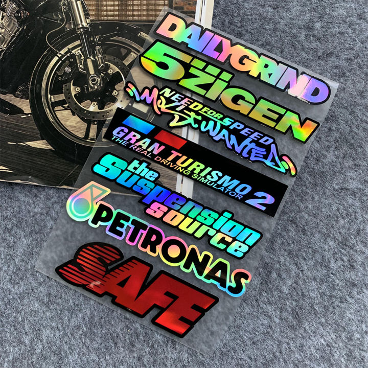Laser/Reflective Motorcycle Stickers Moto Side Body Fuel Tank Helmet ...