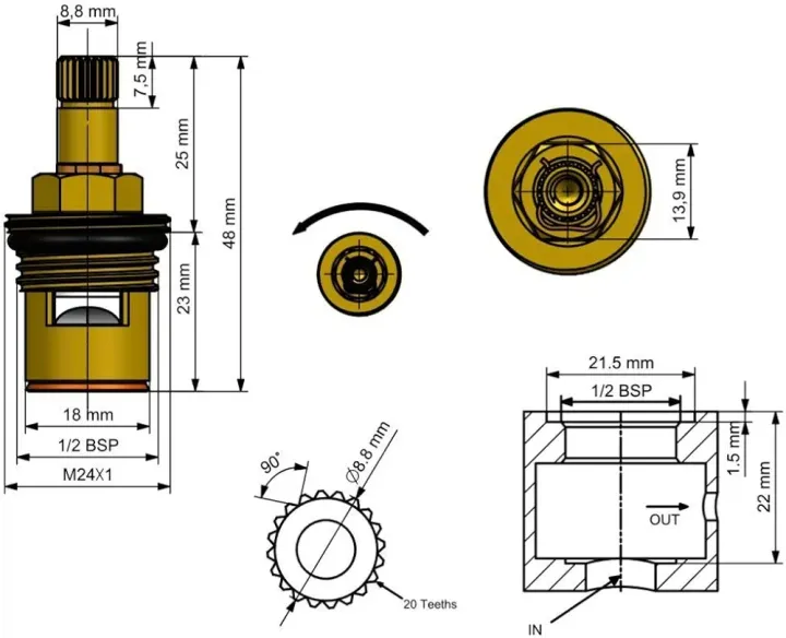 Spindle%20tap%20tap%20spindle%20faucet%20spindle%20%20brass%20half%20round%202.50%20size%20for%20tap%20faucet%20basin%20mixer%20sink%20mixer%20vanity%20mixer%20of%20washroom%20bathroom%20and%20kitchen%20-%20Image%204