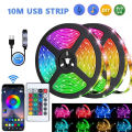 1M/3M/5M/10M USB 5V Led Strip Lights RGB APP and 24Keys Remote Control Flexible Tape Diode Lights for Room Home Decoration. 