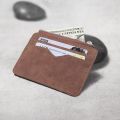 Short Matte Leather Card Wallet - Retro Multi-card Holder with Frosted Fabric, Zipper Bag for Money, New Minimalist Purse.