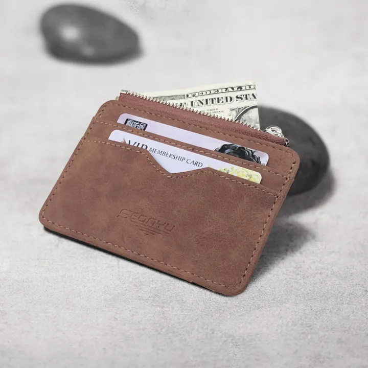 Short%20Matte%20Leather%20Card%20Wallet%20-%20Retro%20Multi-card%20Holder%20with%20Frosted%20Fabric,%20Zipper%20Bag%20for%20Money,%20New%20Minimalist%20Purse%20-%20Image%205