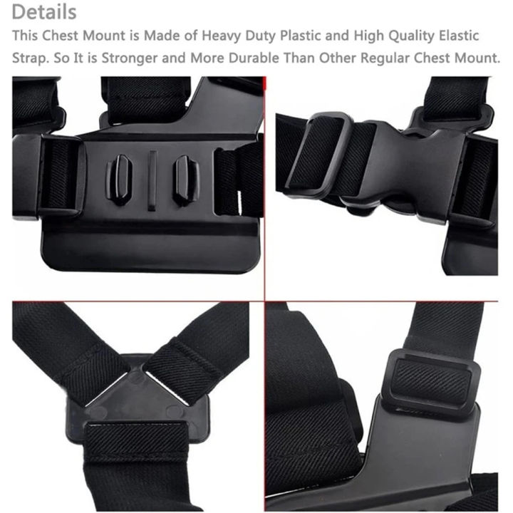 Head%20Chest%20Strap%20Mount%20Selfie%20Stick%20Buoyancy%20Stick%20Suction%20Cup%20For%20%20SJCAM%20AKASO%20Insta360%20Osmo%20Action%20Camera%20Accessories%20Set%20-%20Image%204