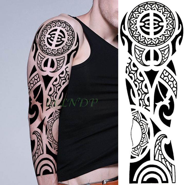 Waterproof%20Temporary%20Tattoo%20Sticker%20totem%20geometric%20full%20arm%20large%20size%20sleeve%20tatoo%20fake%20tatto%20flash%20tattoos%20for%20men%20women%20-%20Image%202