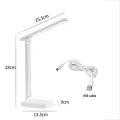 LED Touch Switch White Folding Desk Lamp Bedroom Bedside Study Reading Eye Care Night Lamp USB Plug-in Dimmable White Desk Lamp. 