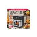 Sokany (SK-10104) 12L Digital Air Fryer 2600W With Double Heating, Touch Screen And Viewing Window. 