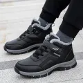 Winter Boots for Men New Waterproof PU Leather Warm Snow Ankle Boots Outdoor Warm plush Non-slip Work High-top Casual Shoes.