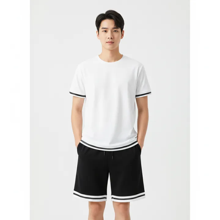 T-shirt%20&%20Half%20Pant%20For%20Men%5Bblack%20and%20white%20%5D%20Design%7Cfashionable%20-%20Image%202