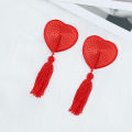 Women 1pair Love Heart Nipple Cover Reusable Rhinestone Breast Wear Tassel Silicone Nipple Pasties Bra Pads Chest Stickers.