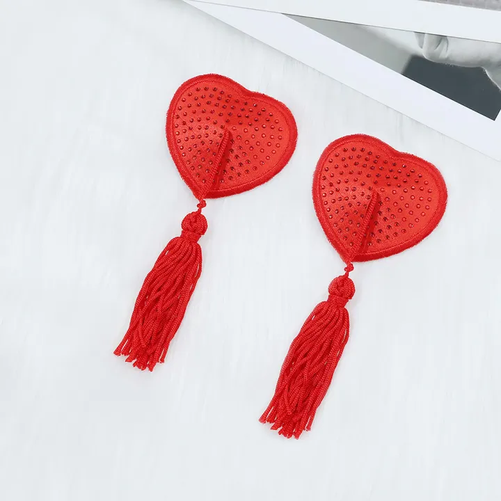 %20Women%201pair%20Love%20Heart%20Nipple%20Cover%20Reusable%20Rhinestone%20Breast%20Wear%20Tassel%20Silicone%20Nipple%20Pasties%20Bra%20Pads%20Chest%20Stickers%20-%20Image%202