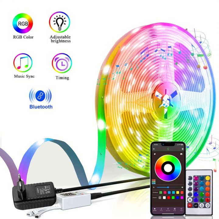 15M/20M/30M/40M 5050 LED Strip Lights 24V For Bedroom Music Sync Color ...