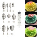 10 pcs Pudding Nozzle +1 Syringe Tools Russia Nozzle Cake Decorating Tools 3D Jelly Flower Cake Jello Gelatin Art Tool Bakeware.