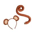 Animals Cosplay Costume Sets Monkey Ears Headband Plush Tail for Halloween. 