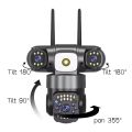V380 pro Three 3 Lens WiFi IP Camera HD 6MP Outdoor Waterproof Full Color Night Vision PTZ CCTV Security camera. 