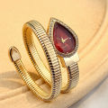 Elegant Ladies' Water-Drop Headed Watch with Snake-Shaped Band.