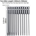 Torx Screwdriver Flat Head Tamper Proof Security Drill Bit Set for Electric Drill Magnetic Extension Adapter Star Hex Spline Bit. 