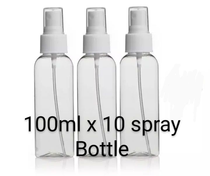 Refillable clear empty plastic spray bottle 100 ml (10 pieces )