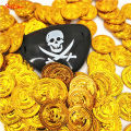 30pcs Pirate Gold Coins, Silver Coins Copper Coins Gemstones Children's  Halloween Props Plastic Fake Gold Acrylic Toys. 