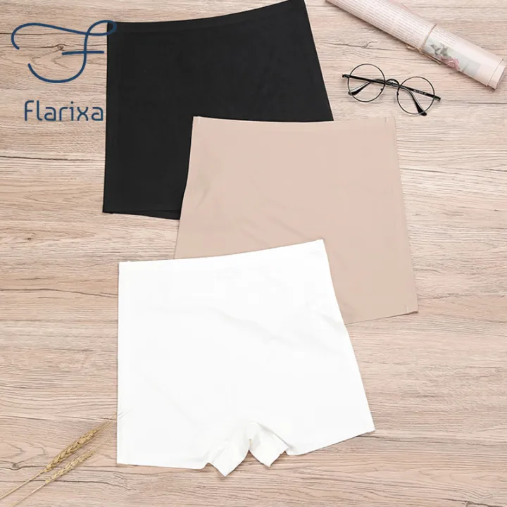 Flarixa%20Safety%20Pants%20High%20Waist%20Women's%20Shorts%20Under%20The%20Skirt%20Ice%20Silk%20Seamless%20Panties%20Breathable%20Boxer%20Briefs%20Cycling%20Shorts%20-%20Image%205