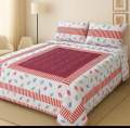 Embroidered Patch Work King Size BedSheet - High Quality - Cotton Satin Double Bedsheet Embroided - Galaxy Bedding. 