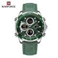 NAVIFORCE 9197L OEM Logo Business Military Quartz Leather Belt Watches Men Wrist Calendar Analog Clock Watch Band Relojes.