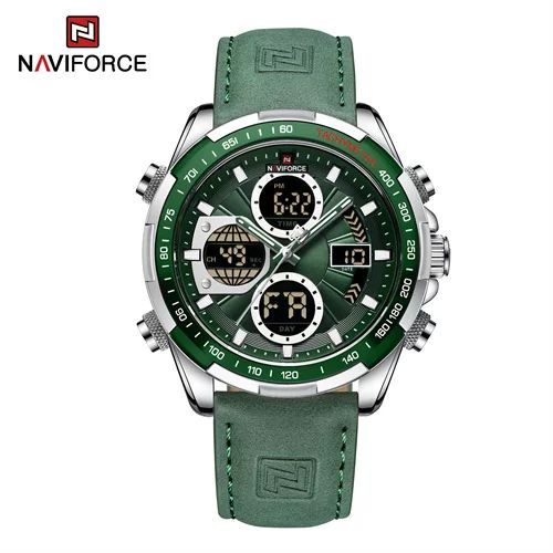 NAVIFORCE 9197L OEM Logo Business Military Quartz Leather Belt Watches Men Wrist Calendar Analog Clock Watch Band Relojes