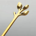 6PCS Creative Personality Stainless Steel Gold Spoons Tree Leaf Spoon Coffee Spoon Tea Spoon Home Restaurant Dessert Cutlery Set. 