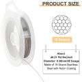 19 Strands Bead String Wire (0.015 inch/0.38mm 49FT) Nylon Stainless Steel Beading for Necklace Bracelet Making LightGray kit. 