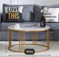 Decorniture- Center Table Set For Drawing Room Nesting Coffee Table Cocktail Tables With iron Base and Wooden Top, customization. 
