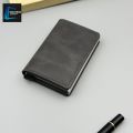 Ultra Slim RFID Card Holder - Unbuttoned Black | Minimalist Auto Pop-up PU Leather Wallet for Unisex | Secure Cash & Cards.