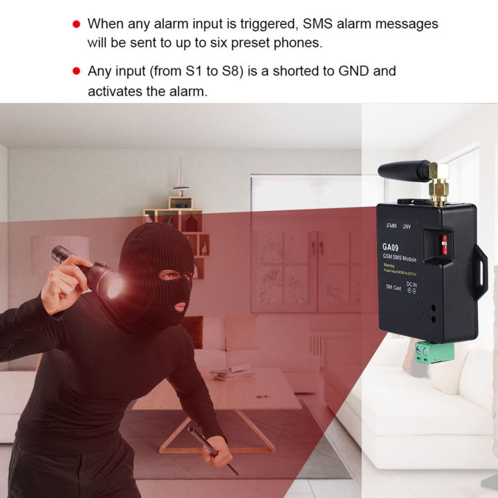 Mini 8 CH Home Security GSM Alarm System with Intelligent Design and ...