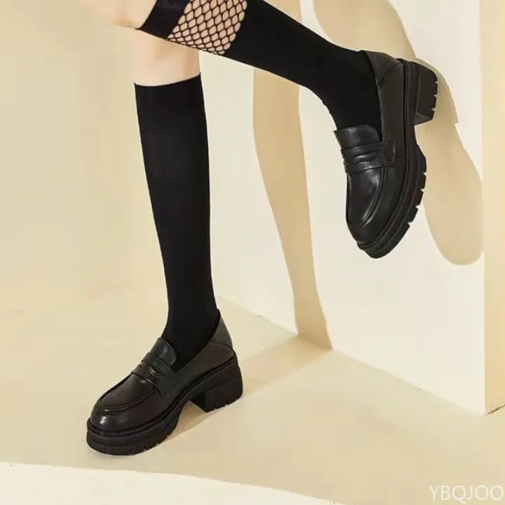 Women's%20Casual%20leather%20Shoes%20Fashion%20Thick%20soled%20Pumps%20Solid%20Color%20Breathable%20Loafers%20Fashion%20comfort%20ladies%20high%20heels%20Zapatos%20-%20Image%205
