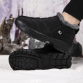 Men's Snow Boots, Winter Warm Shoes, Fuzzy Lining Windproof Hiking Boots, Winter Insulated Shoes, Fuzzy Lining Windproof Hiking Boots.