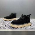 Autum Winter Men Platform Boots Designer Non-slip Motorcycle Boots Lace Up Shoes 2025 New Men's Fashionable Walking Work Boots. 