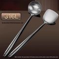 Food Stainless Steel Wok Spatula Metal kitchen utensils Slotted Turner Spoon Ladle Cooking Tools Utensil Set Kitchen Accessories. 