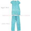 Woman Summer Wear Printed T-shirt and Trouser Set - Fashionable and Comfortable for All Seasons. 
