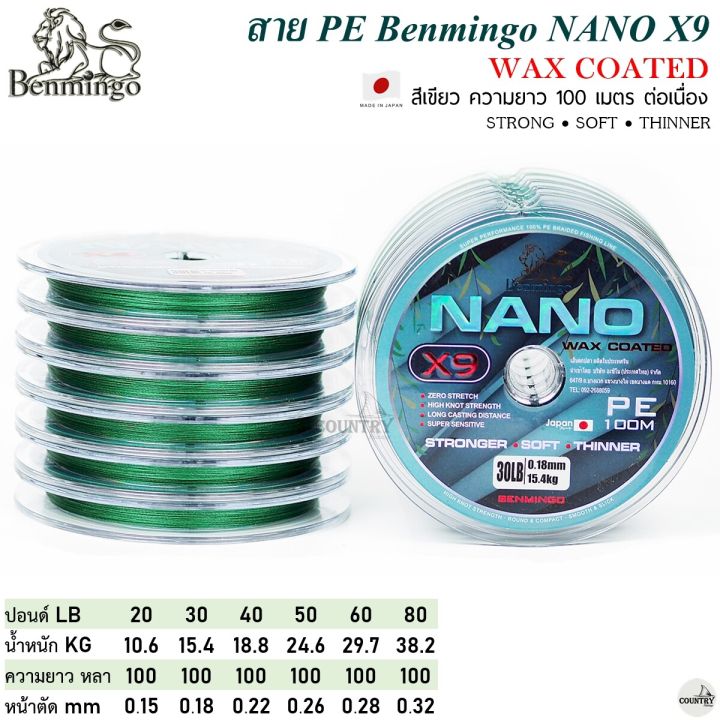 PE benmingo nano X9 100m Green